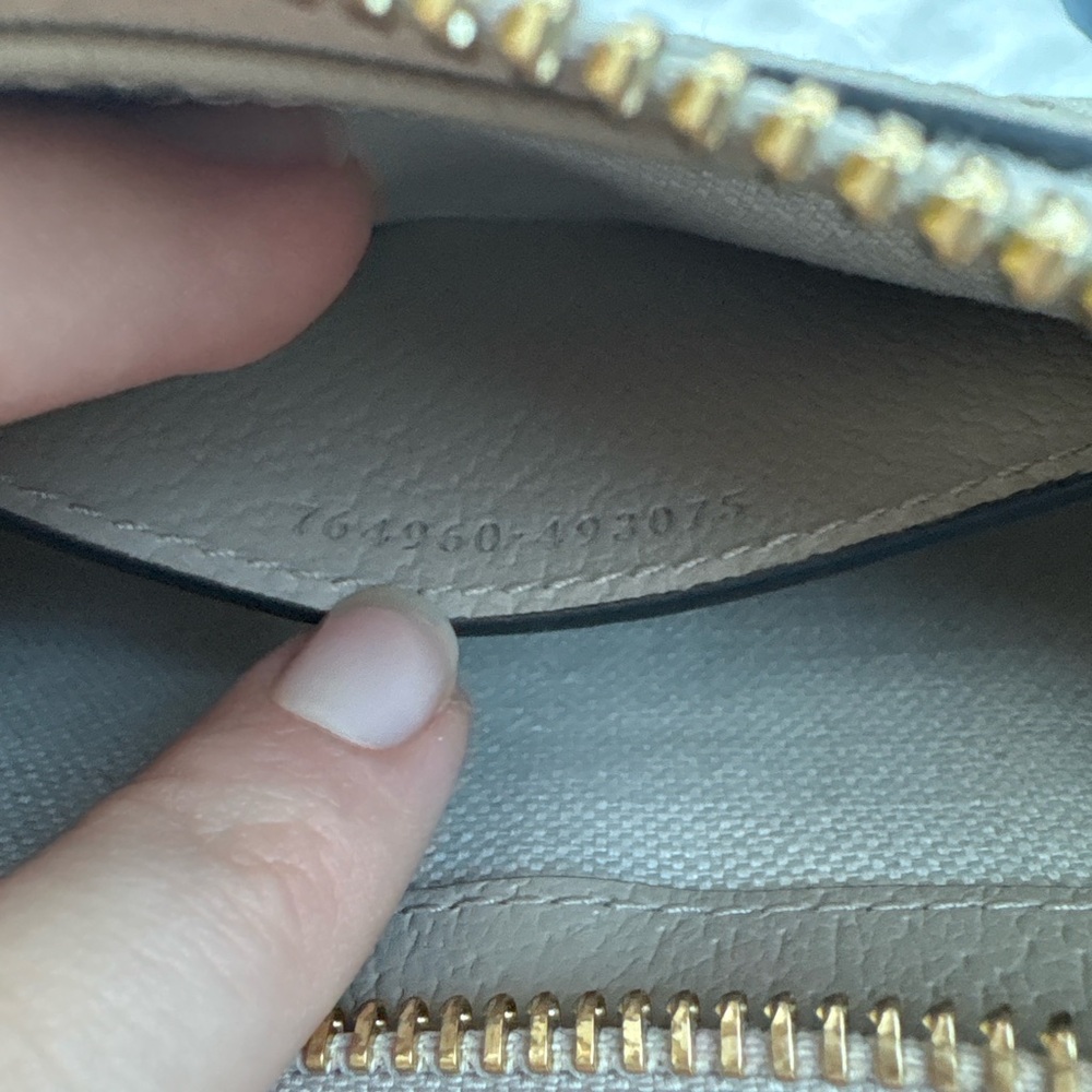 Gucci Gray Monogram Clutch with Gold Chain - Picture 6 of 8